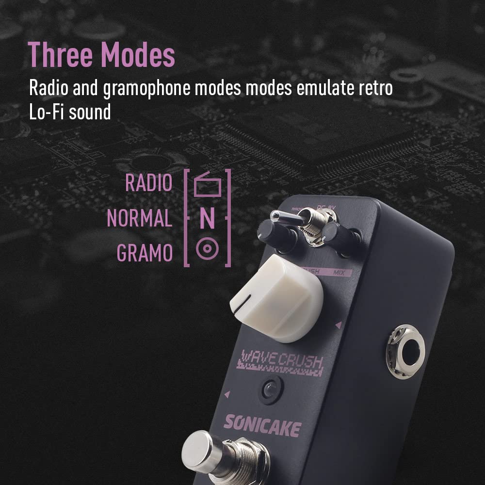Pedal de Guitarra SONICAKE LoFi Wave Crush Bitcrusher Reductor Digital Efectos Synth