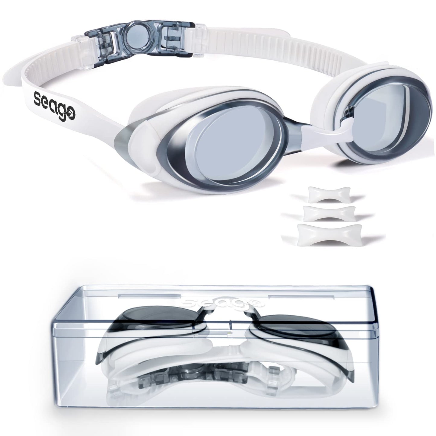 Anteojos de Natación Seago Miopía Visión Corta Antiempañamiento Protección UV para Adultos