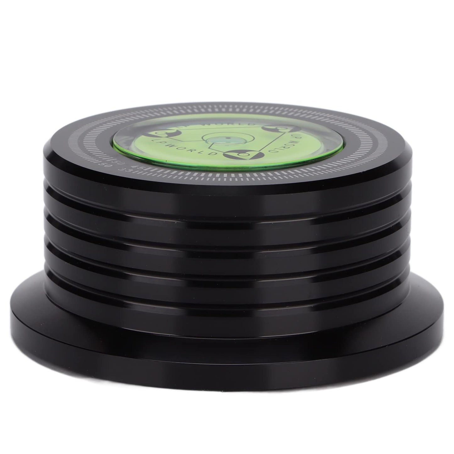 Estabilizador de Discos de Vinilo, Estabilizador de Peso de Discos, Abrazadera de Disco Giratoria de Aluminio con Nivelación de Burbujas para Tocadiscos LP de 50 Hz, Estabilizador de Discos de(negro)