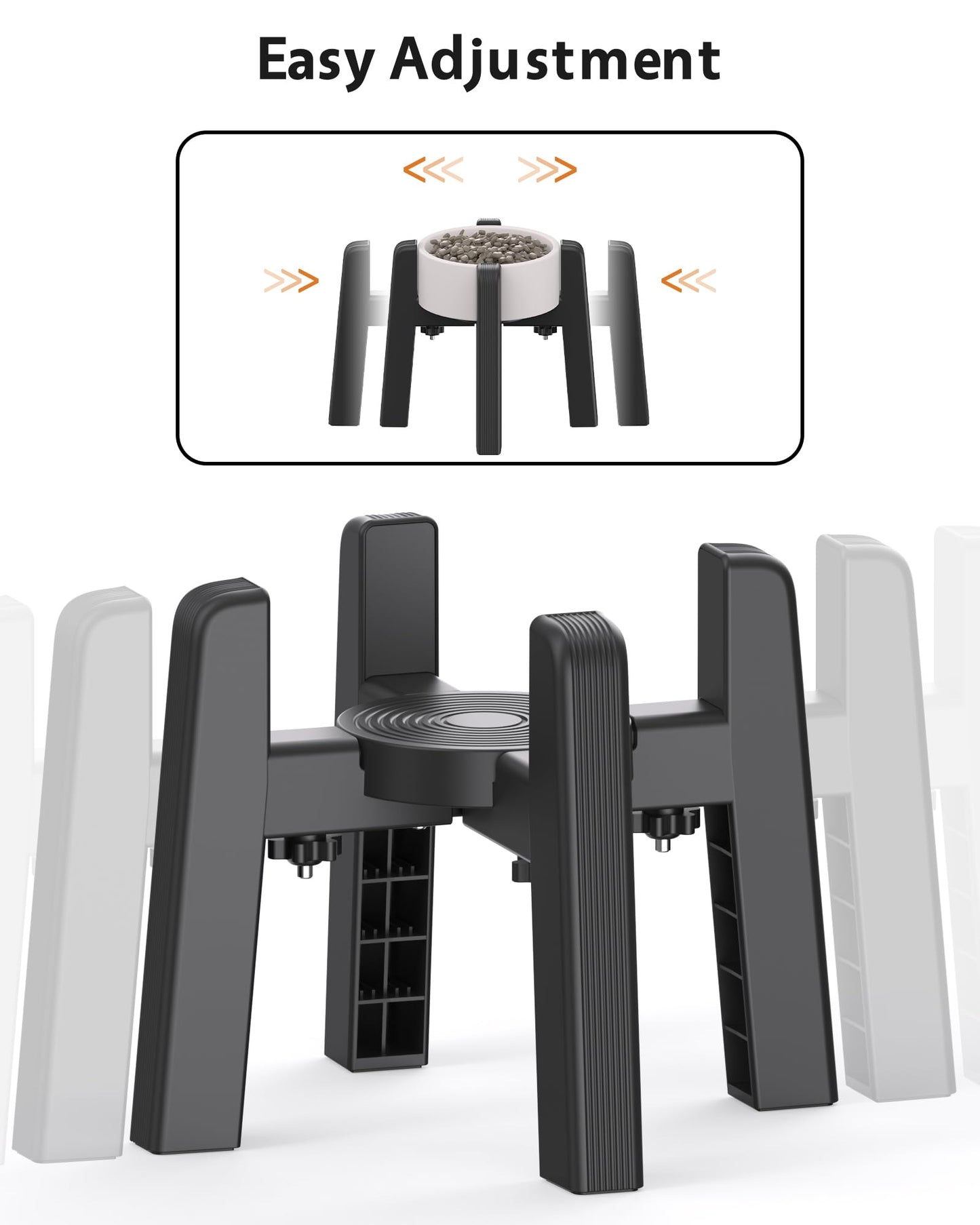 CZPET - Soporte para tazón para perros con ancho ajustable, tazón elevado para agua y comida para mascotas pequeñas, medianas y grandes, estable y antideslizante