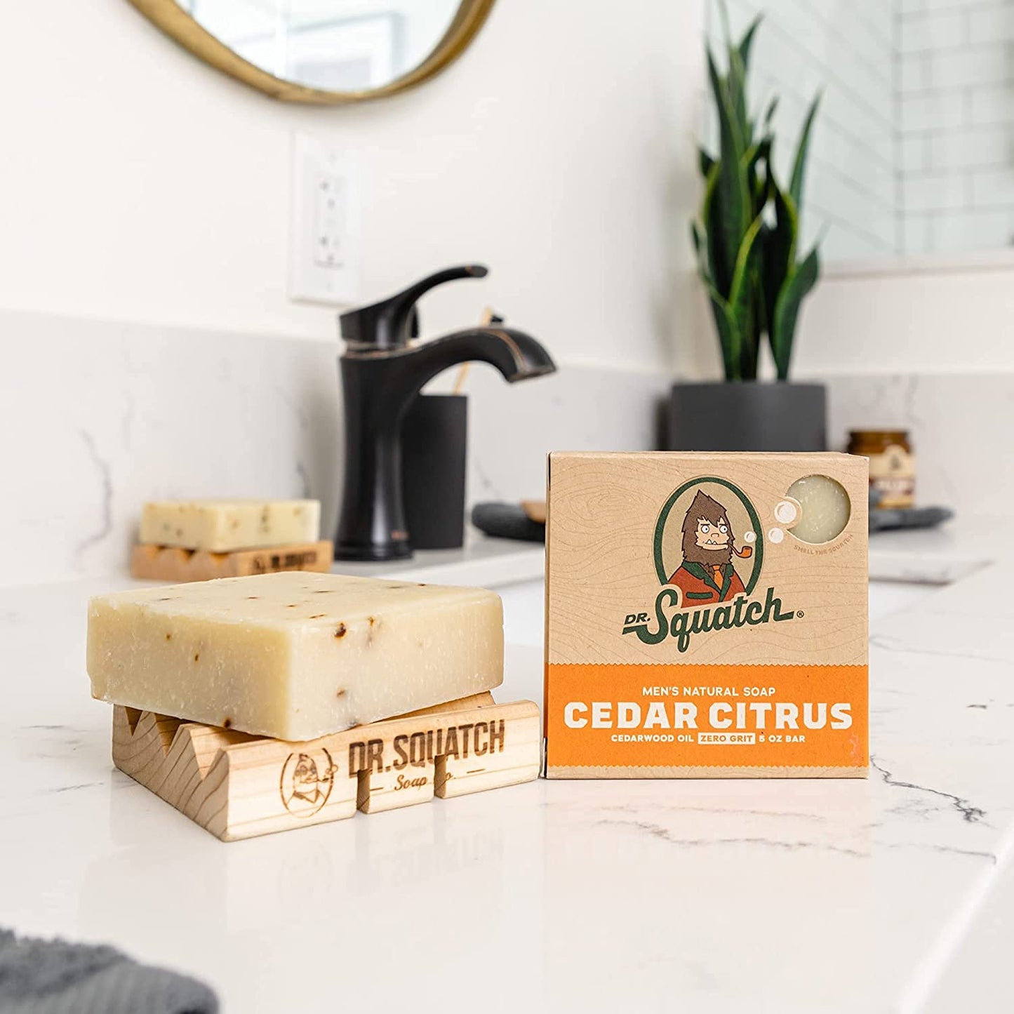 Dr. Squatch Men's Soap 3-Pack Bundle - Cedar Citrus Scented Natural Bar Soap for Men - Skin Exfoliating and Body Nourishing - Organic Handmade in USA (3 Bar Set)