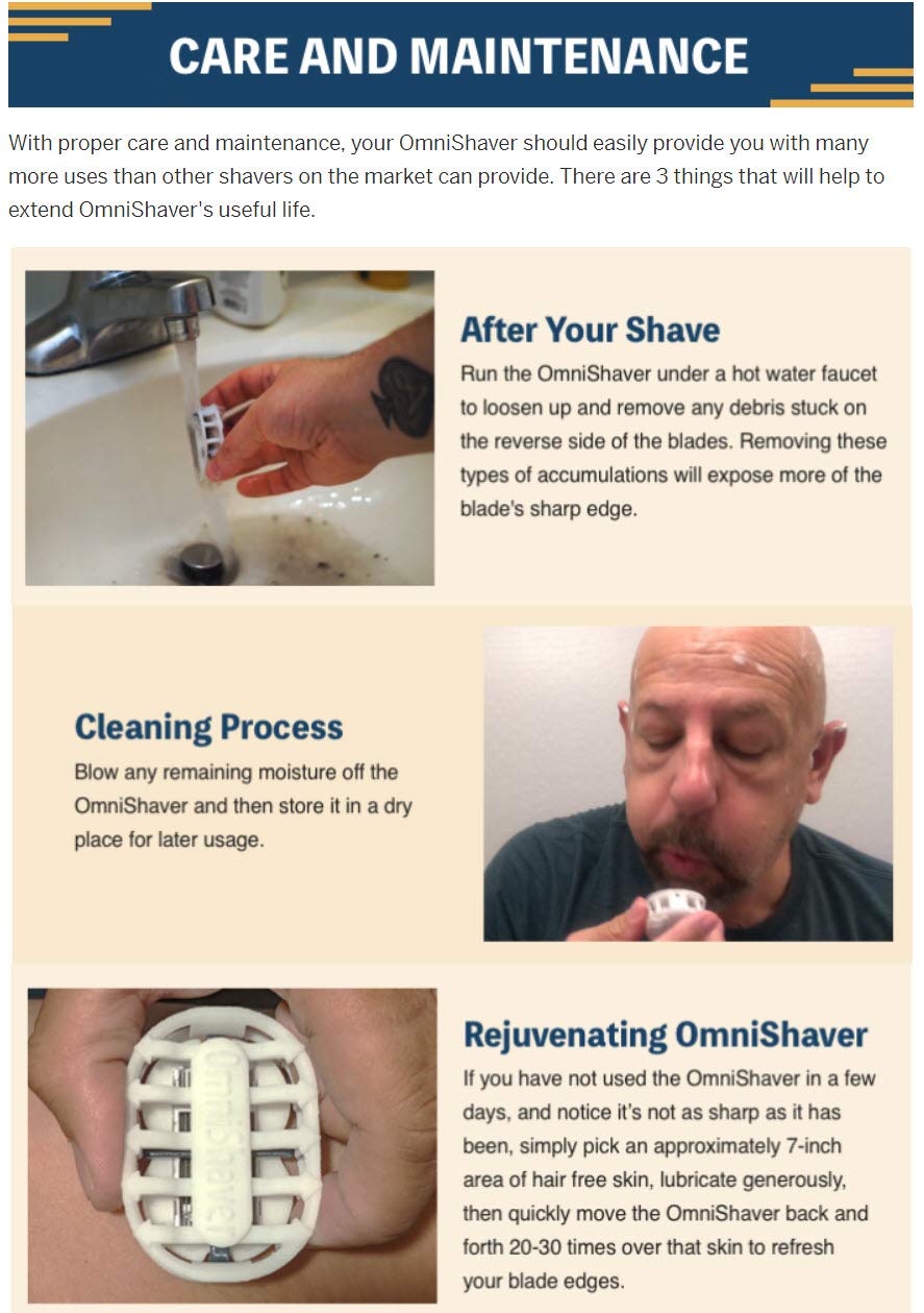 Classic OmniShaver - La forma más rápida de afeitarse la cabeza, las piernas, los brazos, el cuerpo | afeitadora autolimpieza y los golpes durante el uso, cuchillas duraderas, Negro
