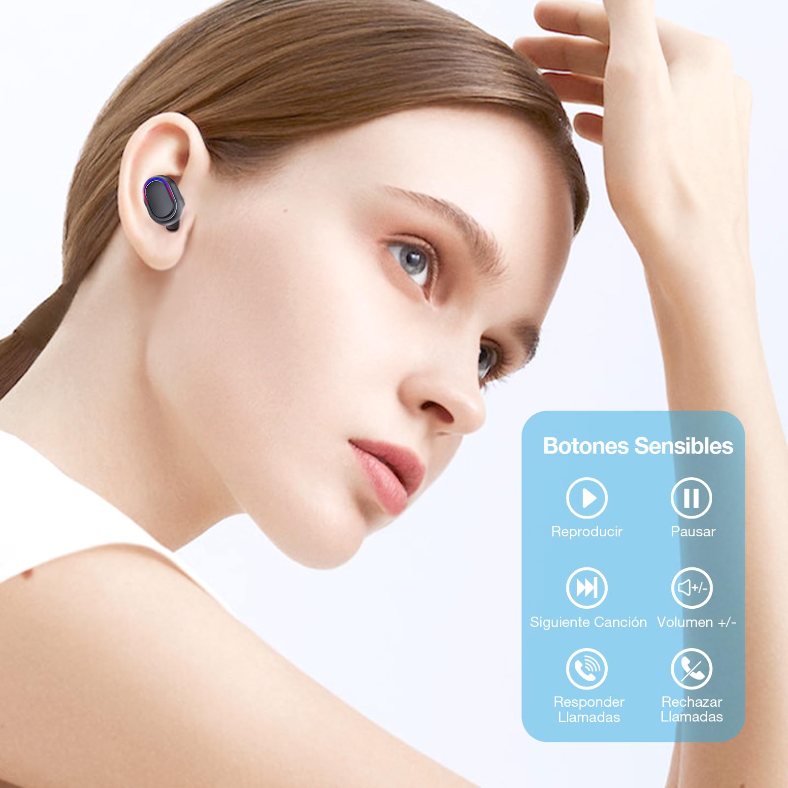 Audífonos Inalámbricos 1 Hora Negro con Pantalla Digital para Correr y Escuchar Música
