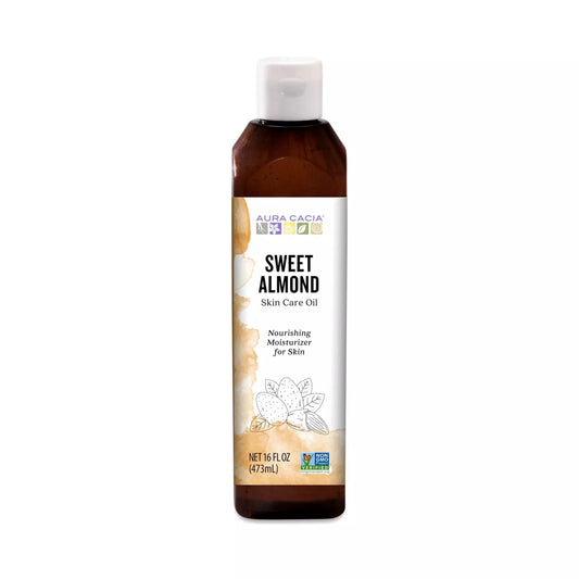 Aura Cacia - Pure Sweet Almond Oil | Non-GMO Project Verified | 16 fl. oz.