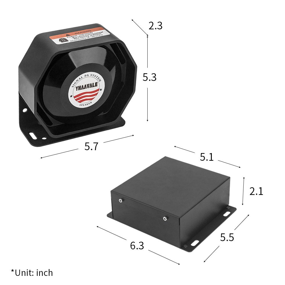 Amplificador YHAAVALE Octágono Ultra Limo DC12V 100W Multitonos con Altavoz de Micrófono y Sistema PA Electrónico