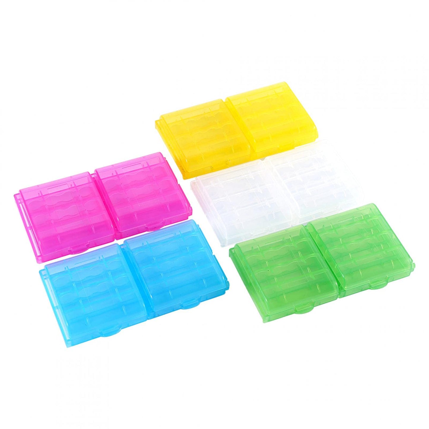 Asixx Caja Plástico, Estuches para Pila Batería,para Viajar,Acampar,IR de Excursión O En Casa.para Pilas AA 4pcs O Baterías AAA 5pcs