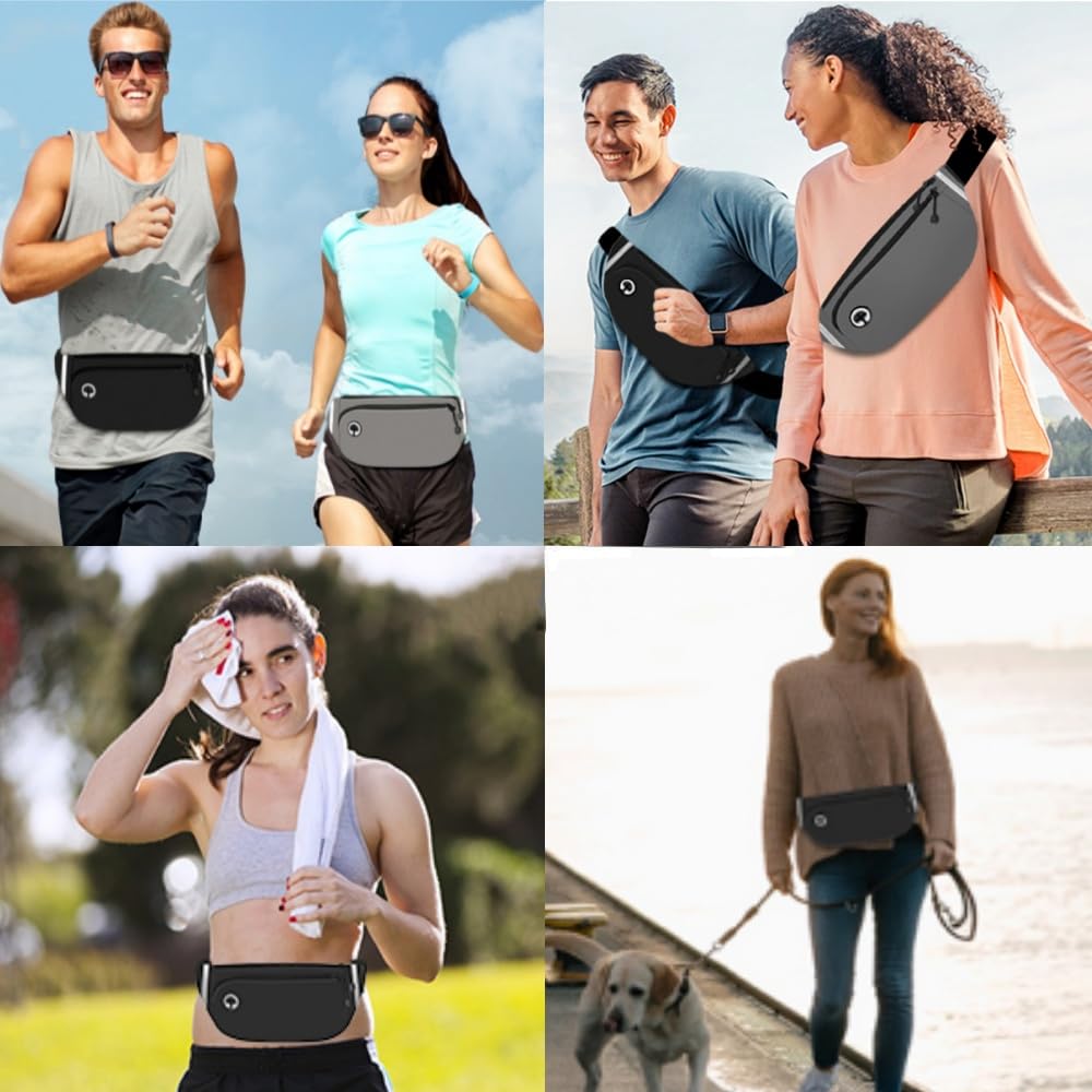 EDECOR Cangurera Deportiva, Bolsa Deportiva con Cinturón de Hombres y Mujeres, Reflectante Bolsa de Cintura para Correr, para Correr Ciclismo Gimnasio
