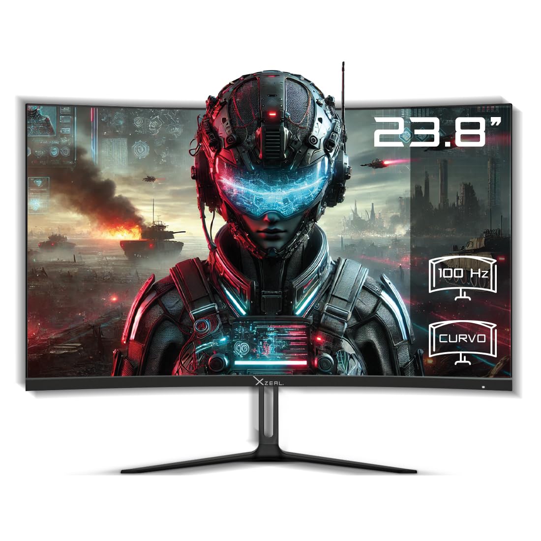 Monitor Xzeal 23.8" Xzeal XST-570-1 Panel Curvo VA FHD 100Hz 5ms 1xVGA + 1xHDMI + Vesa 100x100mm Negro