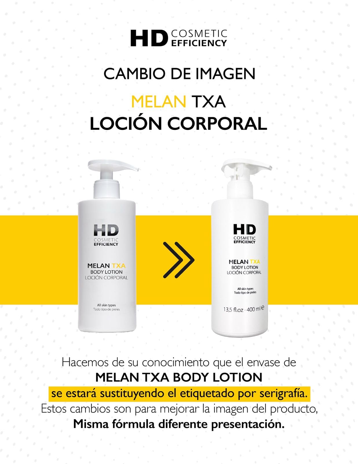 HD Cosmetic Efficiency | Melan TXA Loción Corporal 400ml