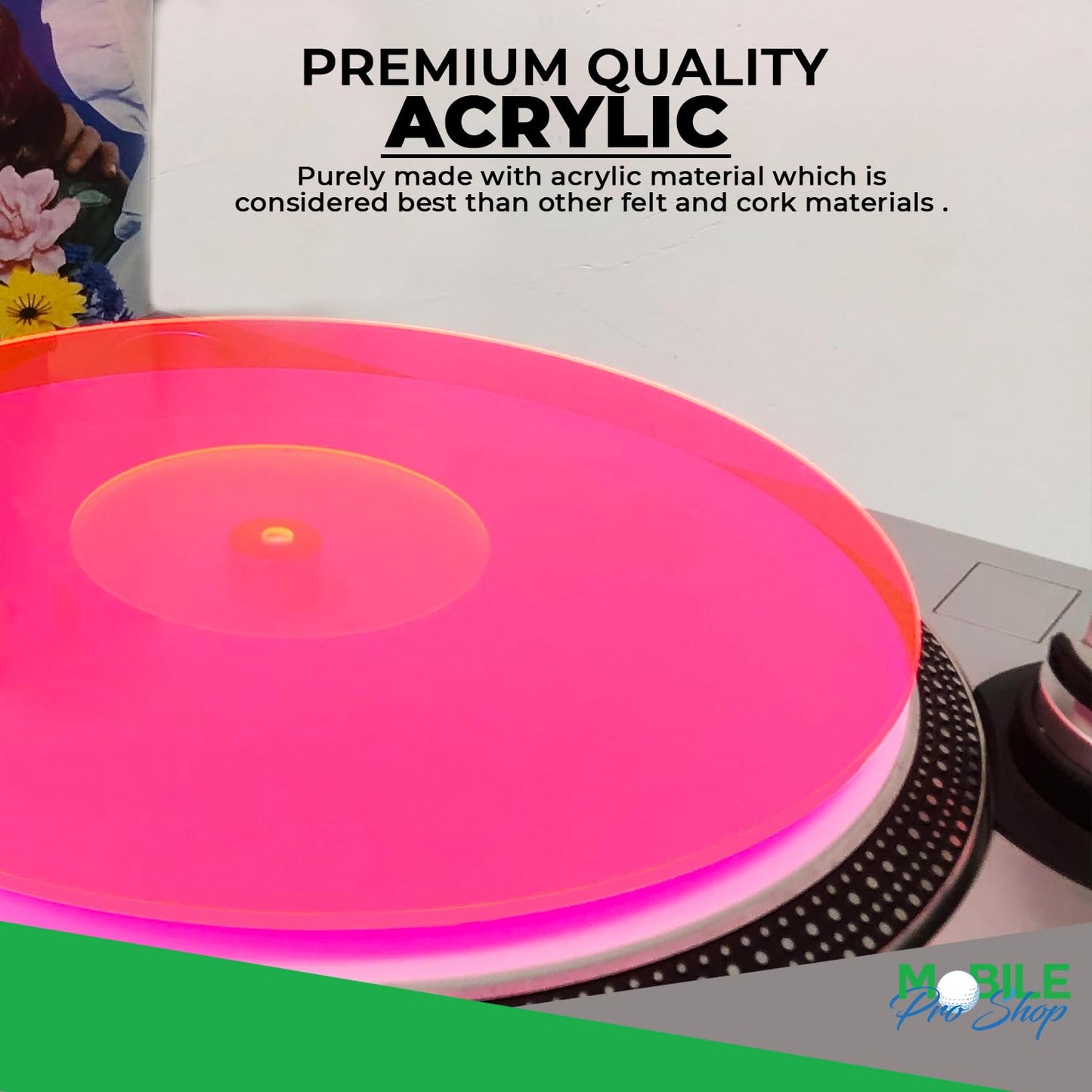 Alfombrilla de tocadiscos de acrílico, Slipmat de vinilo para tocadiscos de 30,5 cm (12 pulgadas), reduce el ruido y mejora la calidad del sonido, ofrece una alfombrilla antiestática más estrecha para