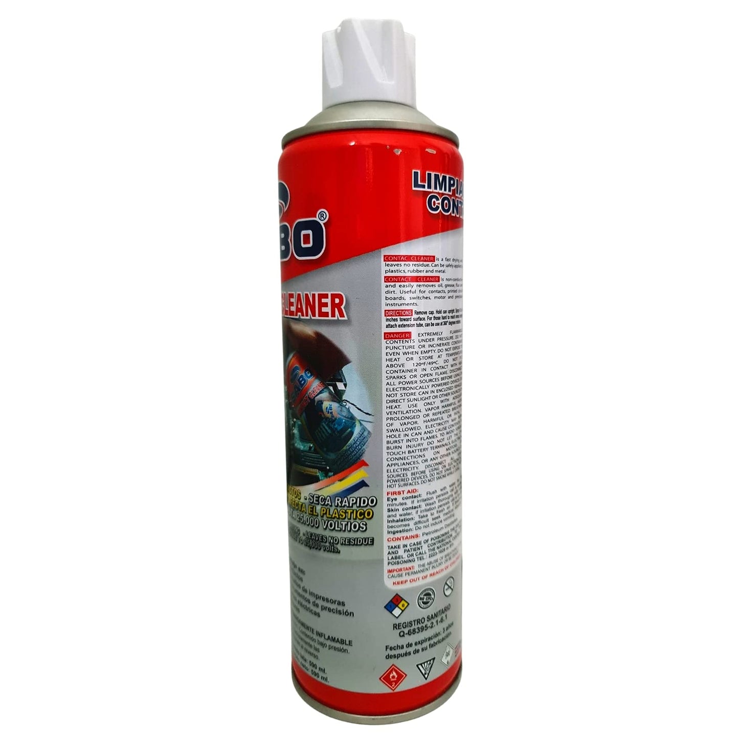 Limpiador de Contactos CONTACT CLEANER Lata 590ML Incluye Popotillo. Limpiador de partes eléctricas Limpiador dieléctrico. Limpiador multiusos tarjetas electrónicos Retira grasa y suciedad. Lata Spray