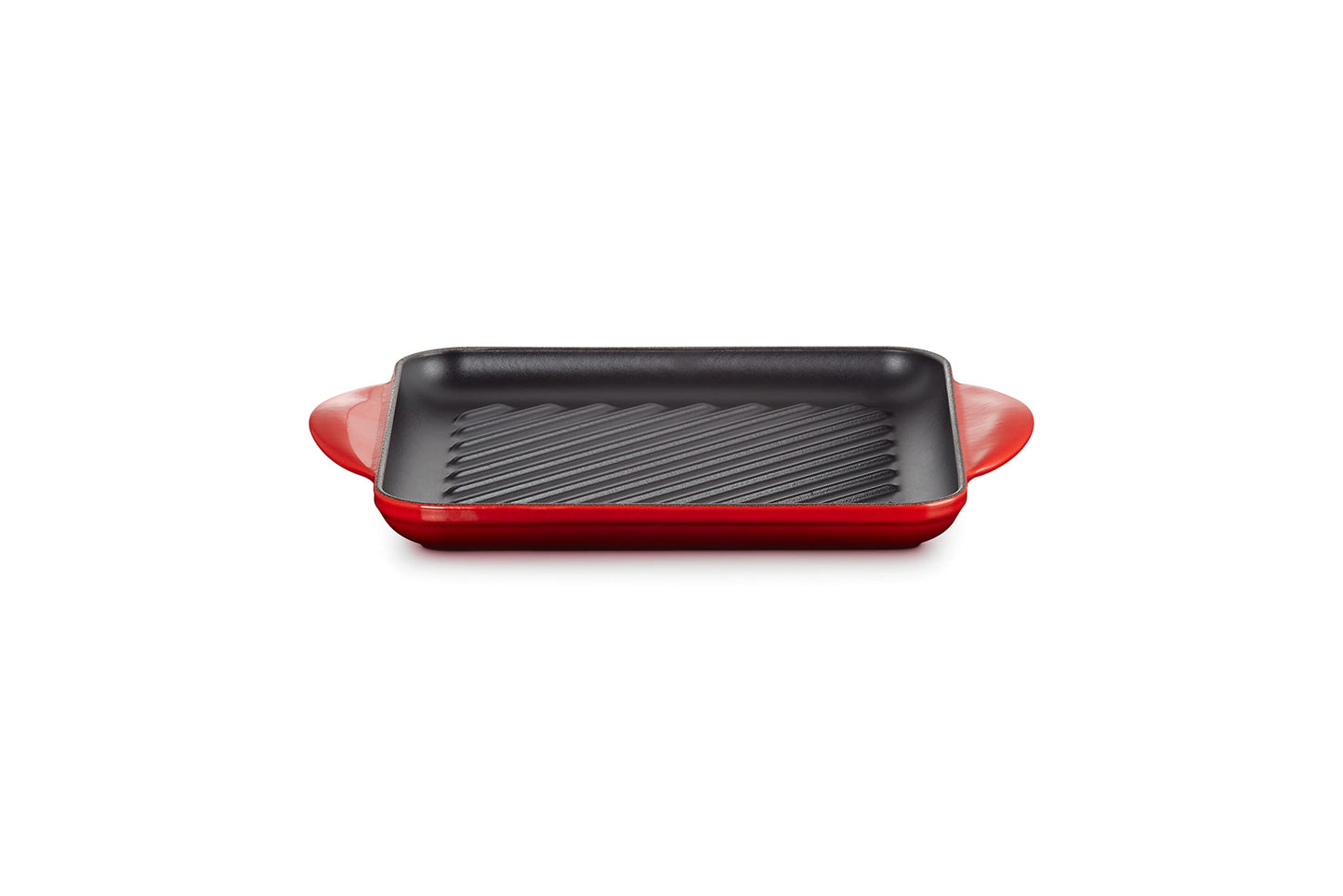 Le Creuset - Parrilla cuadrada de hierro fundido esmaltado, 9.5 pulgadas, cereza
