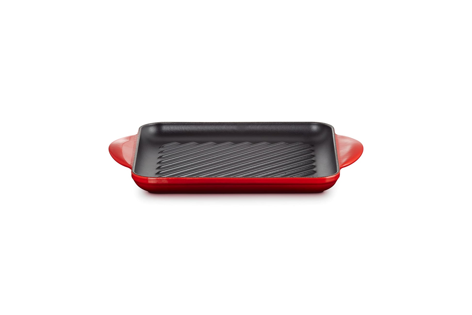 Le Creuset - Parrilla cuadrada de hierro fundido esmaltado, 9.5 pulgadas, cereza
