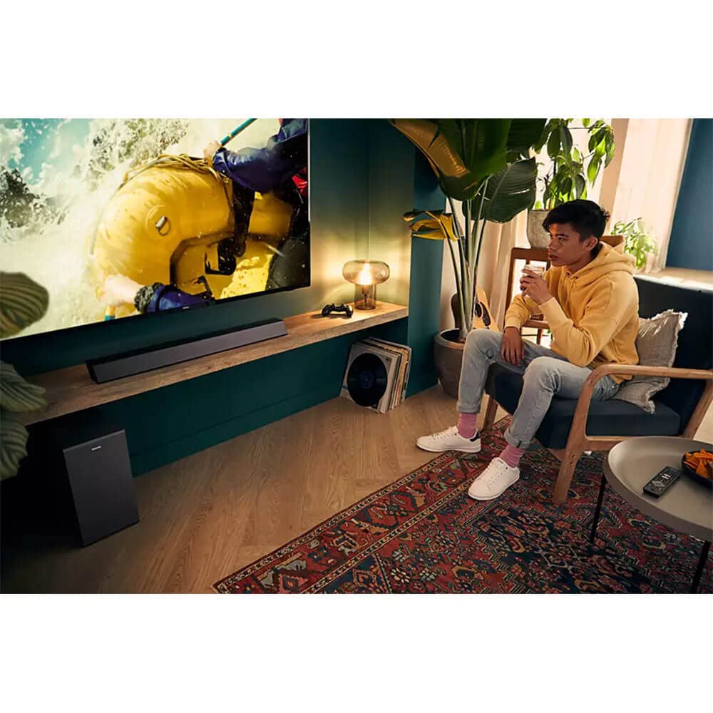 PHILIPS B7305 B7305 2.1 Canales 300 vatios Dolby Audio Performance Soundbar Altavoz con subwoofer inalámbrico, HDMI ARC (TAB7305)