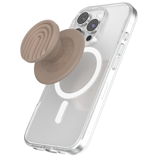 Empuñadura para Teléfono PopSockets Curves Latte MagSafe con Agarre Magnético Seguro y Soporte Manos Libres Compatible con Carga Inalámbrica