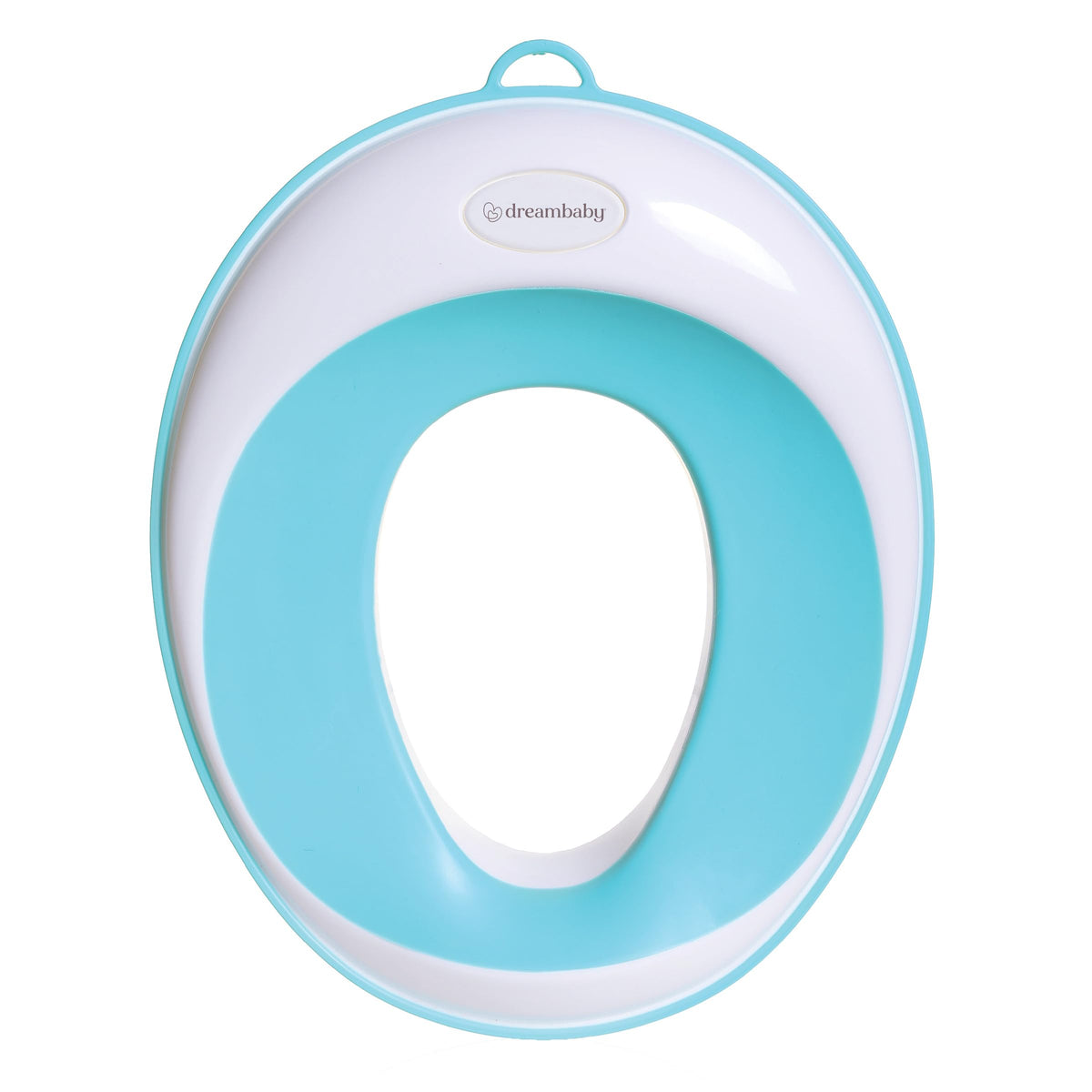 Dreambaby Asiento Entrenador para Baño Infantil, Adaptador de Inodoro Antideslizante y Suave, Portátil, Tamaño Estándar, Blanco con Aqua