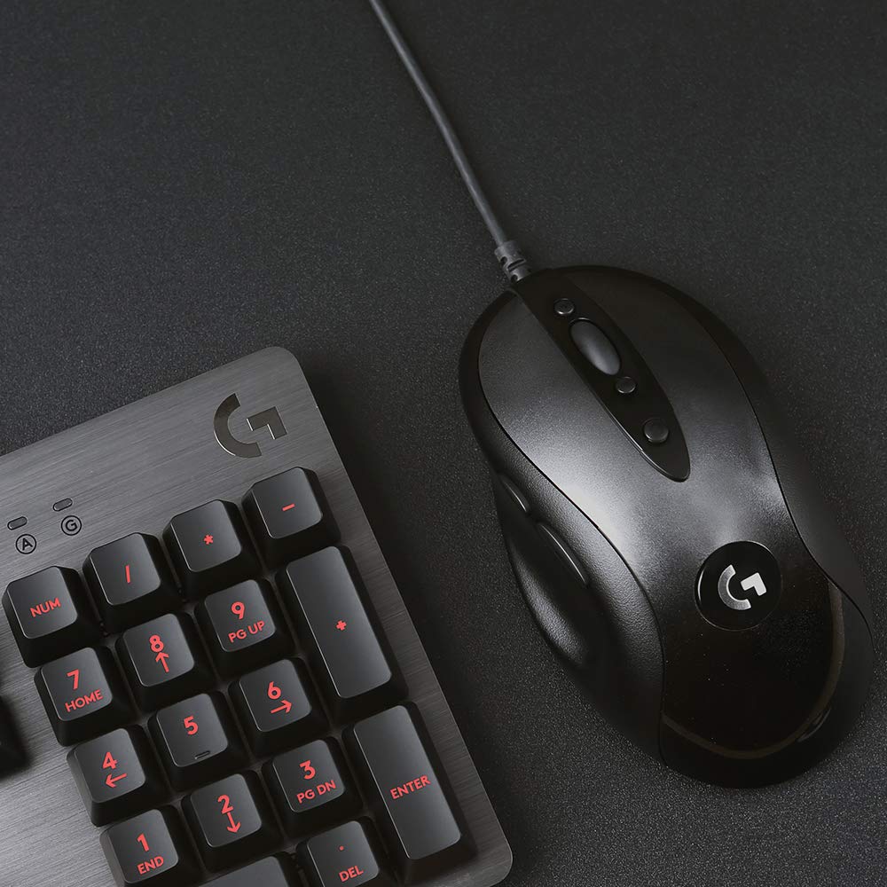 Logitech G MX518 Mouse Gaming con Cable, Captor HERO 25K, 25,600 DPI, ARM Procesador, 8 Botones programables, Compatible con PC/Mac - Negro/Gris