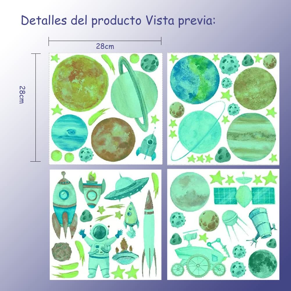74Pzs Pegatinas Luminosas de Pared, Calcomanías Que Brillan en la Oscuridad