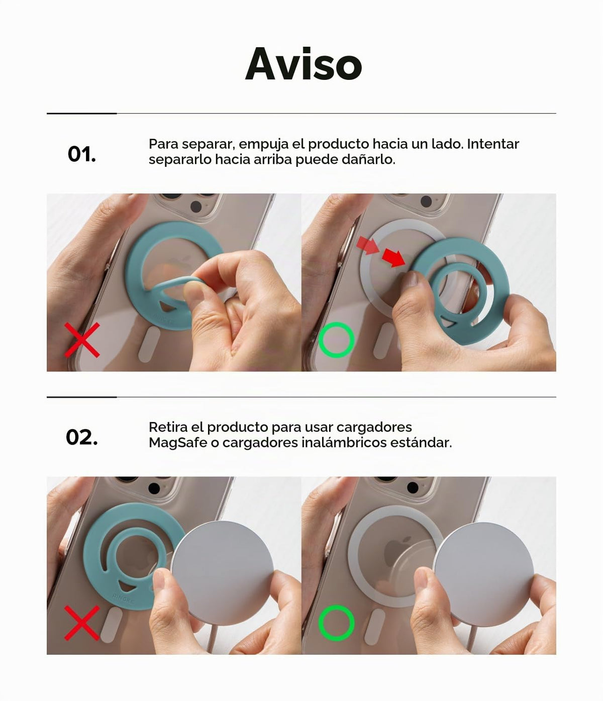 Anillo Magnético Dual Silicona Ringke Negro