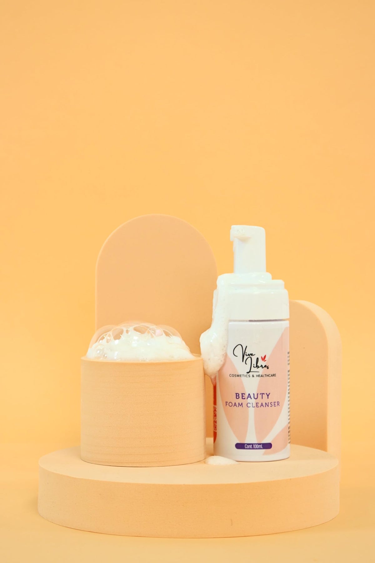 Beauty Foam Cleanser- Limpiador en Espuma- Para Todo Tipo de Piel- Vive Libre Cosmetics