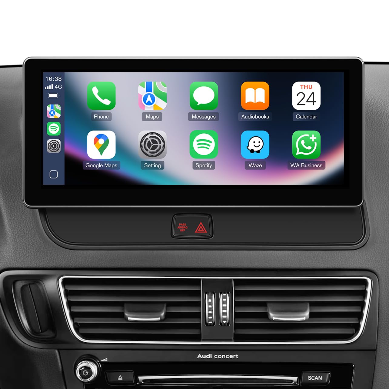 Estéreo inalámbrico CarPlay de 10.25 pulgadas para Audi Q5 SQ5 2009-2017 con sistema Audi Concert & Symphony (3GMMI) | visualización táctil HD | Dual OS (OEM+Linux) Radio de coche USB Reproducción de