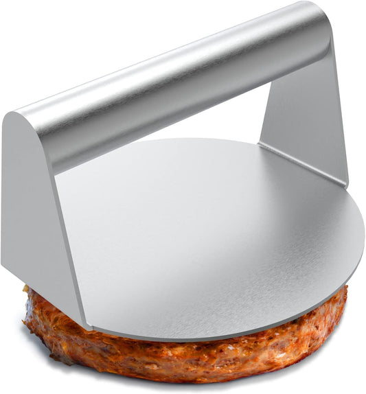 Prensa de Hamburguesas U Chef Acero Inoxidable Antiadherente Parte Inferior Plana