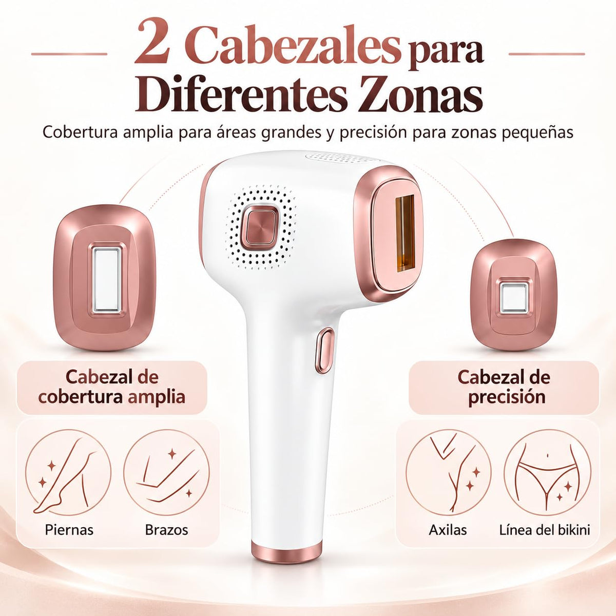 JFHBSS Depiladora IPL con Enfriamiento, 9 Niveles y 2 Cabezales para Mujer