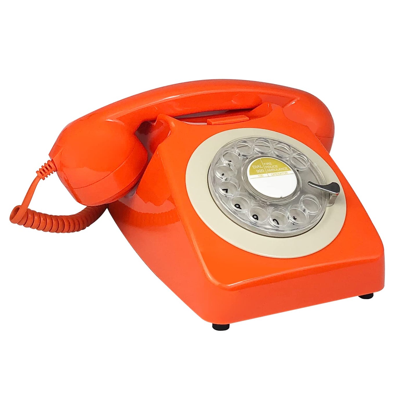 Benotek - Teléfono rotativo con esfera retro antigua, teléfono fijo con campana de metal clásica, teléfono con cable con remarcar para decoración del hogar, oficina, escuela, hotel