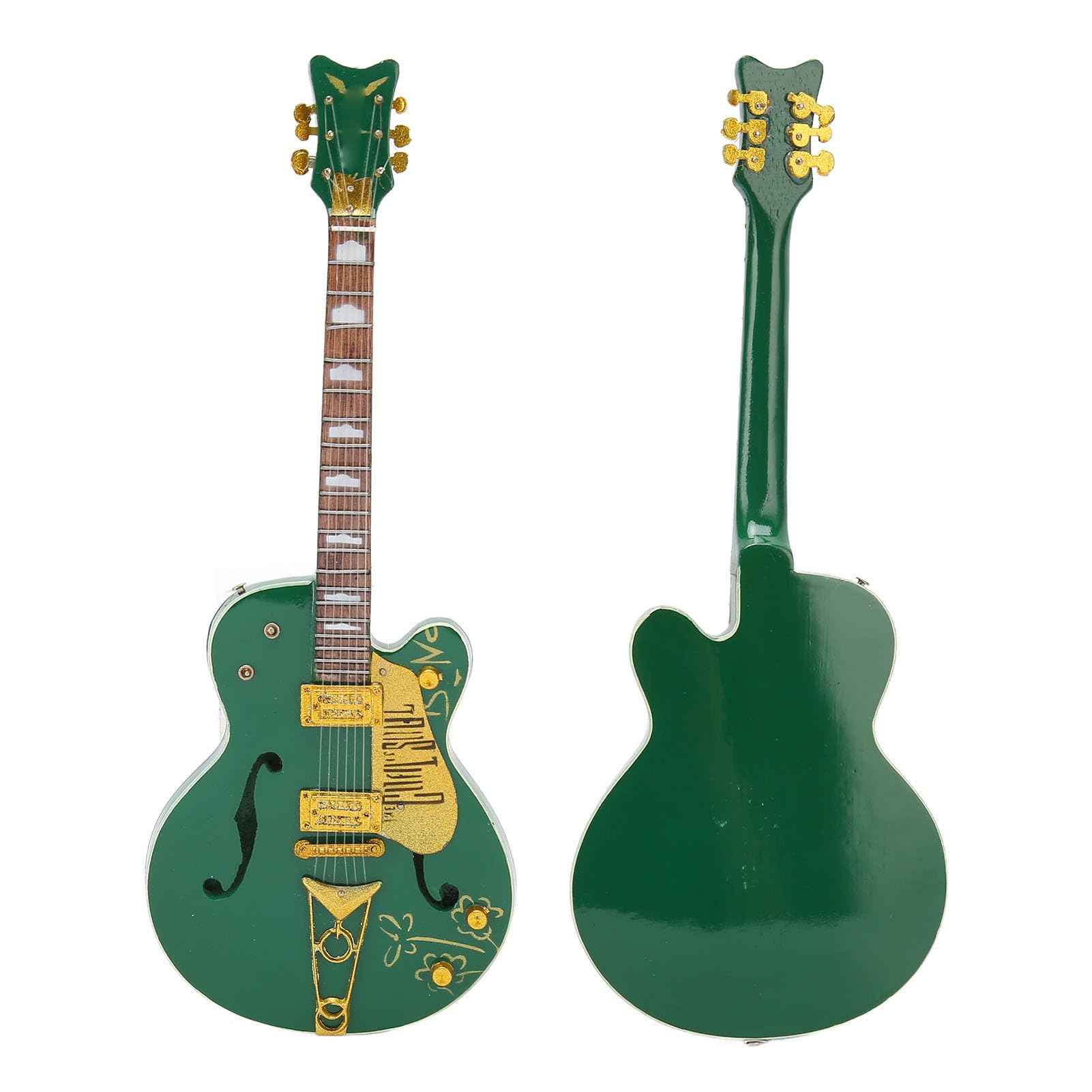 Guitarra Eléctrica de Madera con Estuche y Soporte, Decoración del Hogar Elegante, Réplica Musical para Colección y