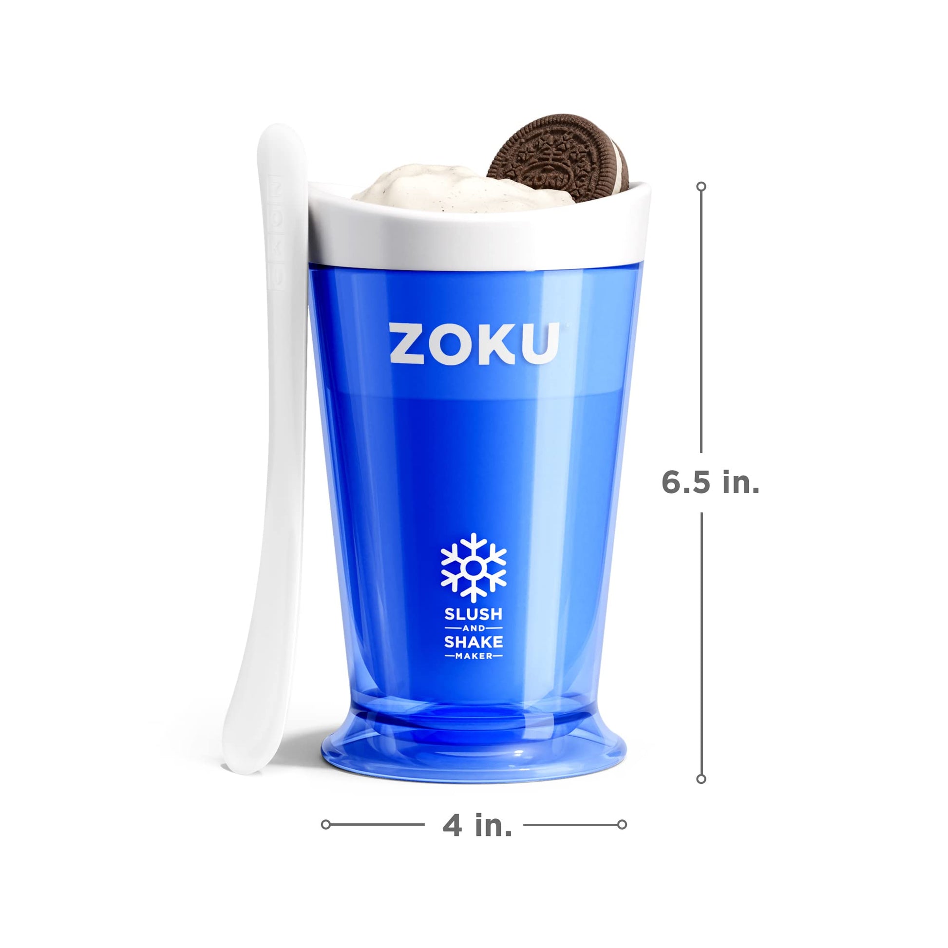 ZOKU Original Slush and Shake Maker, paquete de 3 tazas para granizados caseros de rápida congelación, batidos de frutas y batidos en minutos, azul/rojo/verde, juego de 3 unidades