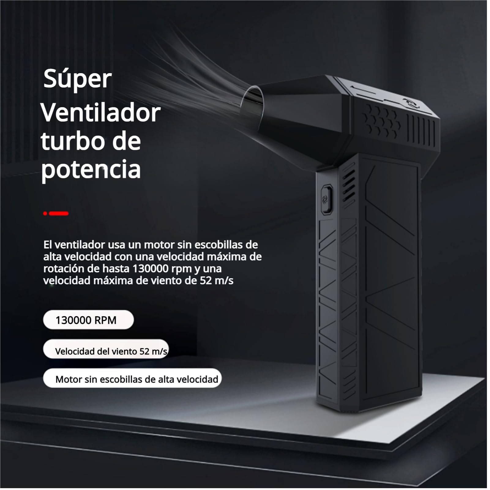 Jadeshay Mini Soplador Jet Dry, 130000 RPM de Potente Motor sin Escobillas, Soplador Turbo Jet Eléctrico Portátil Inalámbrico de Mano, Adecuado para la Limpieza de Automóviles, Teclados o Campamentos