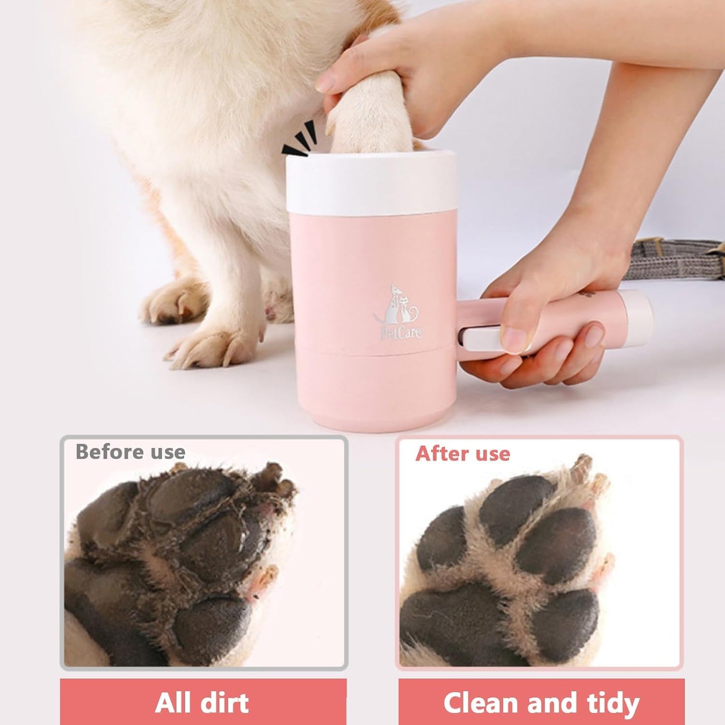 Lavadora de Patas de Perro, Cepillo para Perro, Limpiador de Patas para Perro, Taza de Cepillo de Limpieza de Lavado con cerda de Silicona Suave, para Aseo Pies de Perros Viaje Hogar (Rosa)