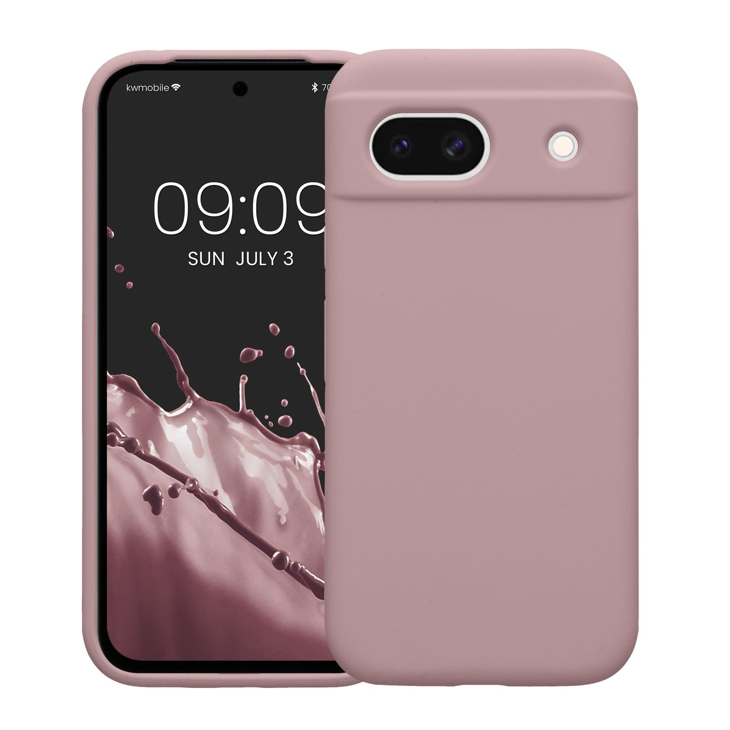 kwmobile Carcasa Compatible con Google Pixel 8a Funda - Case TPU y Silicona antigolpes - Apto Carga inalámbrica - Lila Color Carne