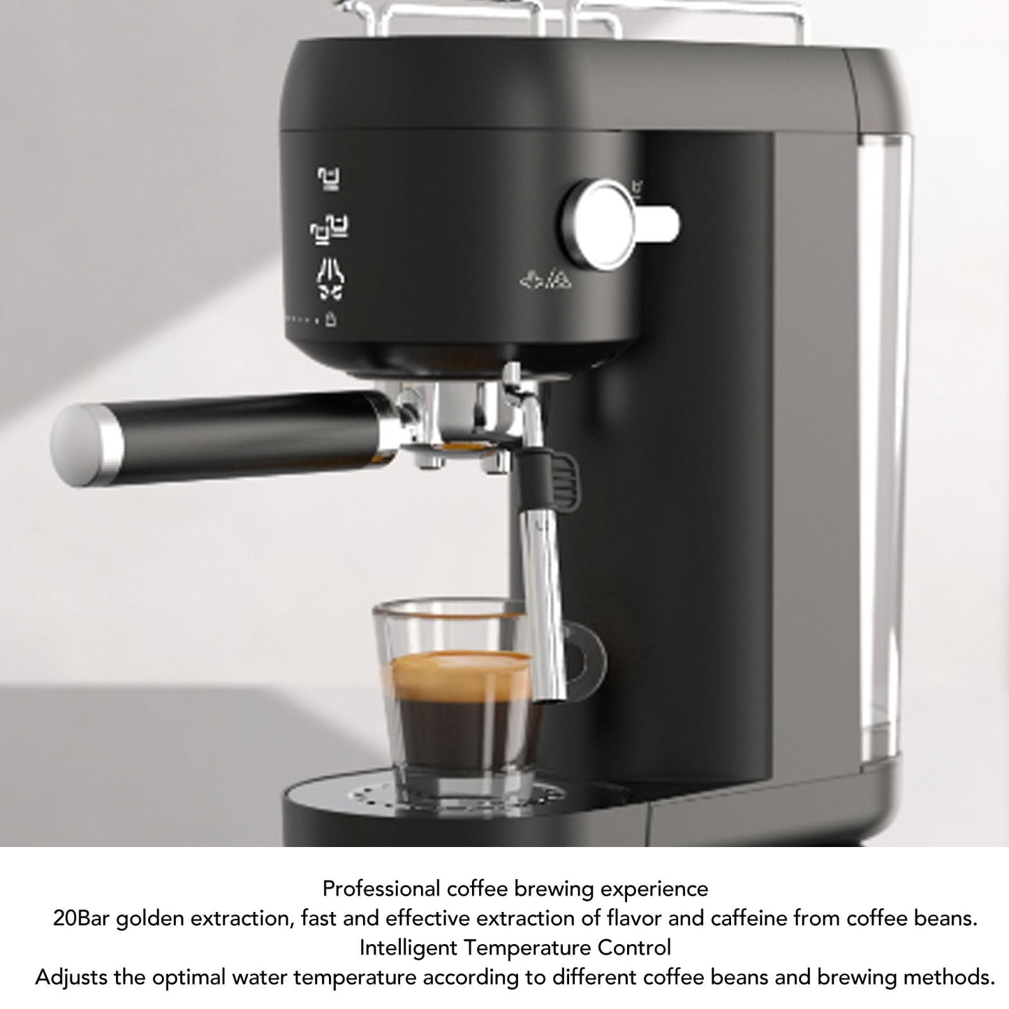 Cafetera Espresso de 20 Bares, Cafetera Monodosis con Prensador de Portafiltros, Cafetera Espresso Eléctrica | Cafetera Espresso Compacta | Cafetera Espresso para Capuchino (#1)