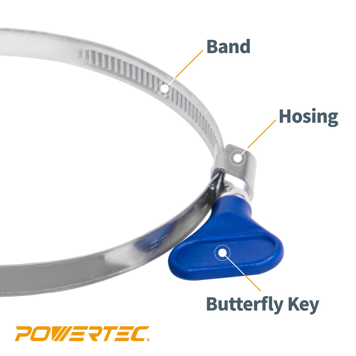 Manguera Powertec 4 Pulgadas Llave Abrazadera de alambre 5-Pack