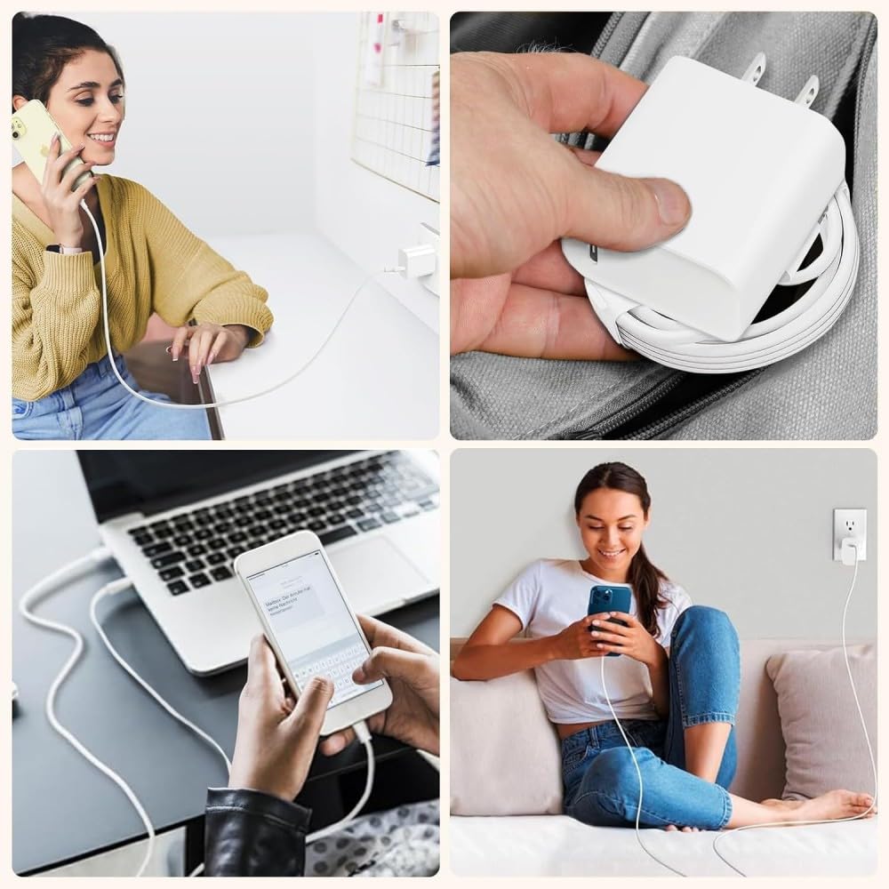 JUGLUTE iPhone 15/16 Cargador Tipo C, con 1.8M Cable USB C a C, Cargador iPhone Carga Rapida para iPhone 16Pro MAX/15Pro Samsung Galaxy S23/S23 Ultra