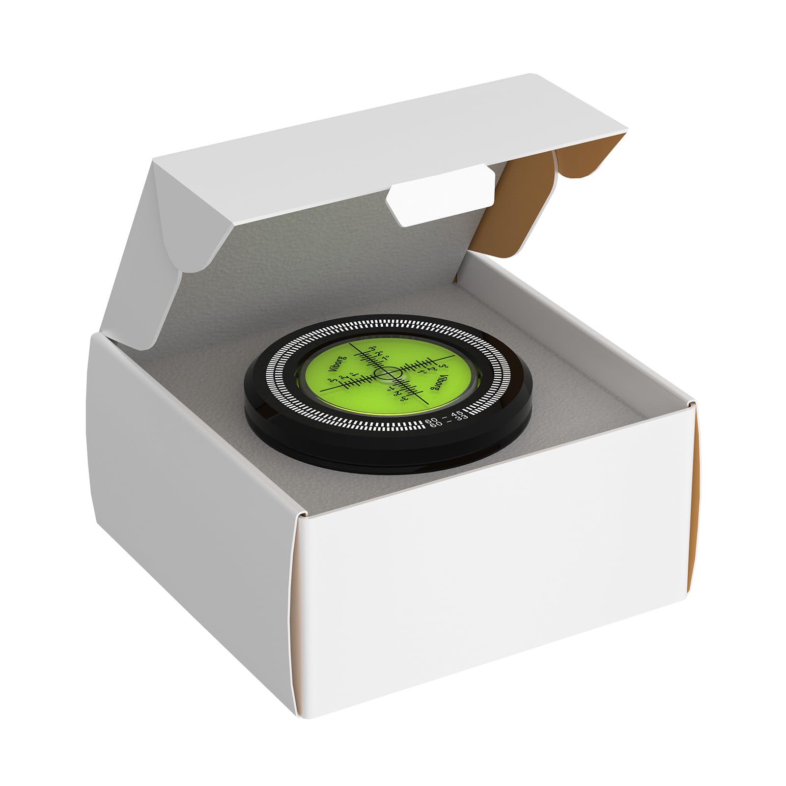 Estabilizador de Peso Viborg Negro con Nivel y Escala Estroboscópica para Fonógrafo