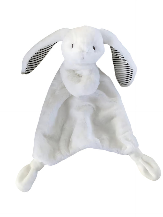 Carlsen. Conejo de Peluche Super Suave de Apego para Bebé, Toallita para Chupón, Conejito Abrazable para Dormir, Bunny Plush. (Blanco)