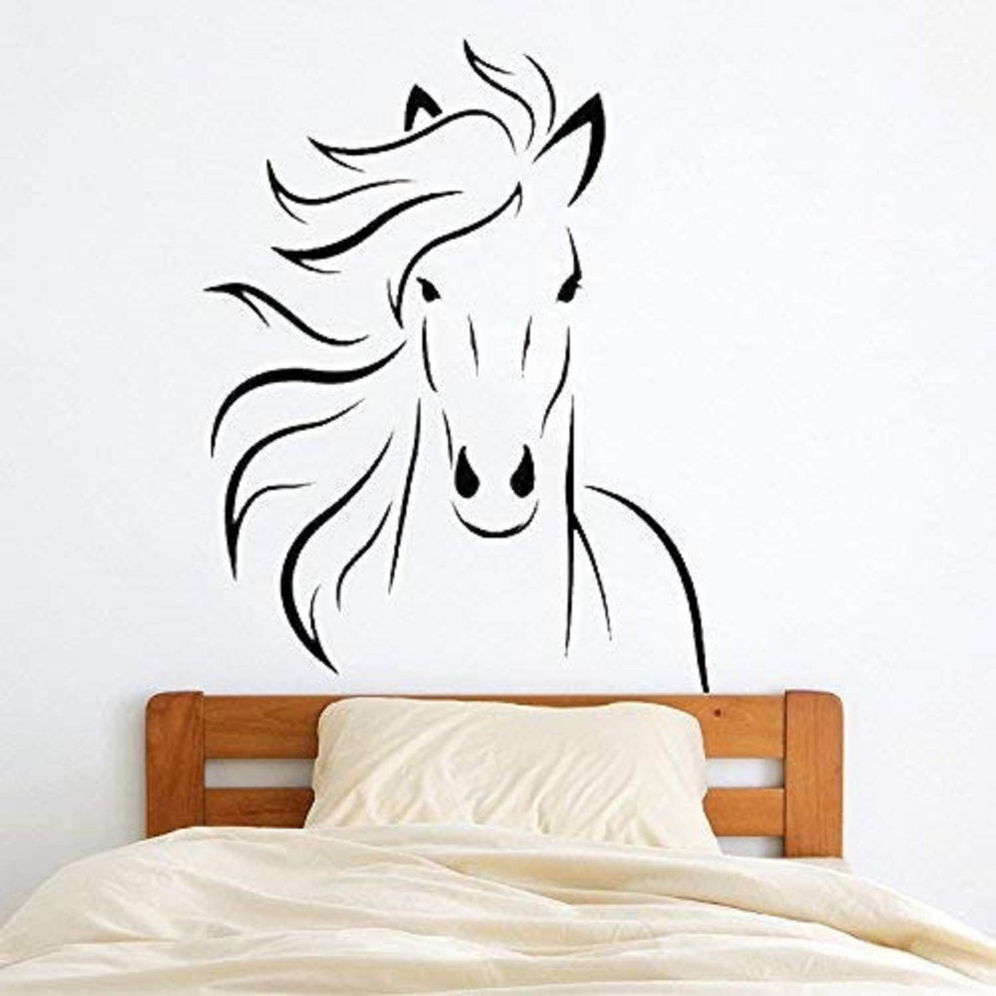 Caballo Mustang boodecal Silueta pared Decal Mural Decoración para recámara Habitación de los niños sala de juegos 55,9 x 68,6 cm
