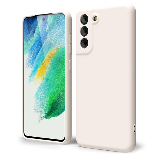 oakxco - Funda para Samsung Galaxy S21 FE 5G, agarre de silicona líquida, bonita funda delgada de goma suave TPU lisa para mujeres y niñas, estética, mate sólido protector y a prueba de golpes, piedra