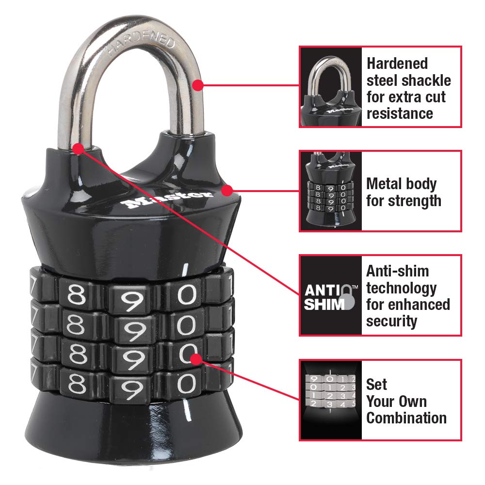 Candado de Combinación Master Lock Multicolor Diferentes Opciones