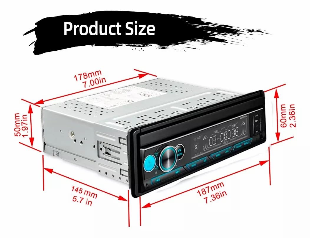 FINYQBE Tautoestereos para Carro 7 Car Stereo Retráctil Espejo Enlace 1din Reproductor MP5, USB, SD, Entrada Auxiliar, Radio FM, Cámara de Visión Trasera