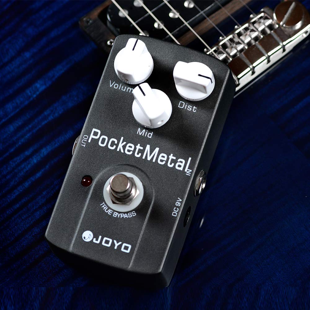 JOYO - Pedal de distorsión de metal enorme distorsión con perilla media para efecto guitarra eléctrica - True Bypass (Pocket Metal JF-35)