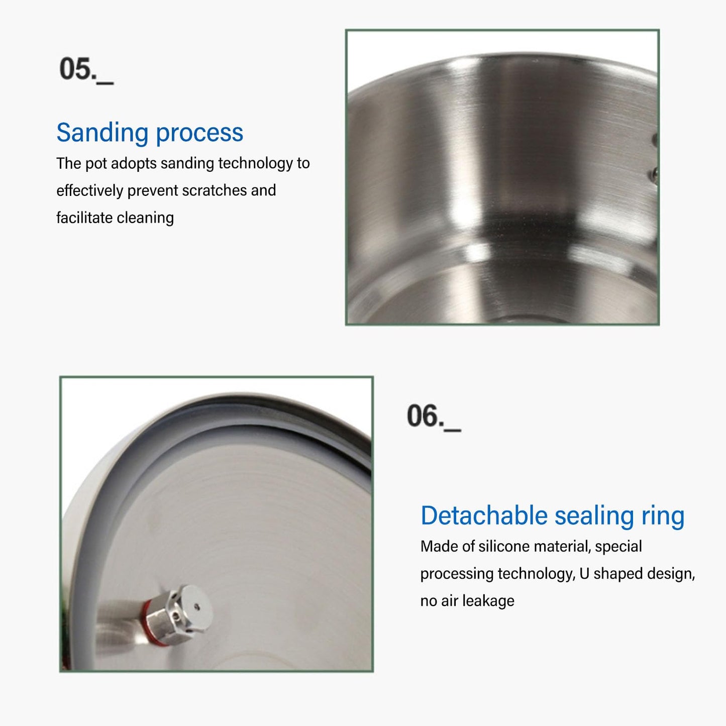 Luqeeg Olla a Presión de Acero Inoxidable de 2 Litros, Cocción Eficiente y Rápida, Multifunción, Compatible con Inducción