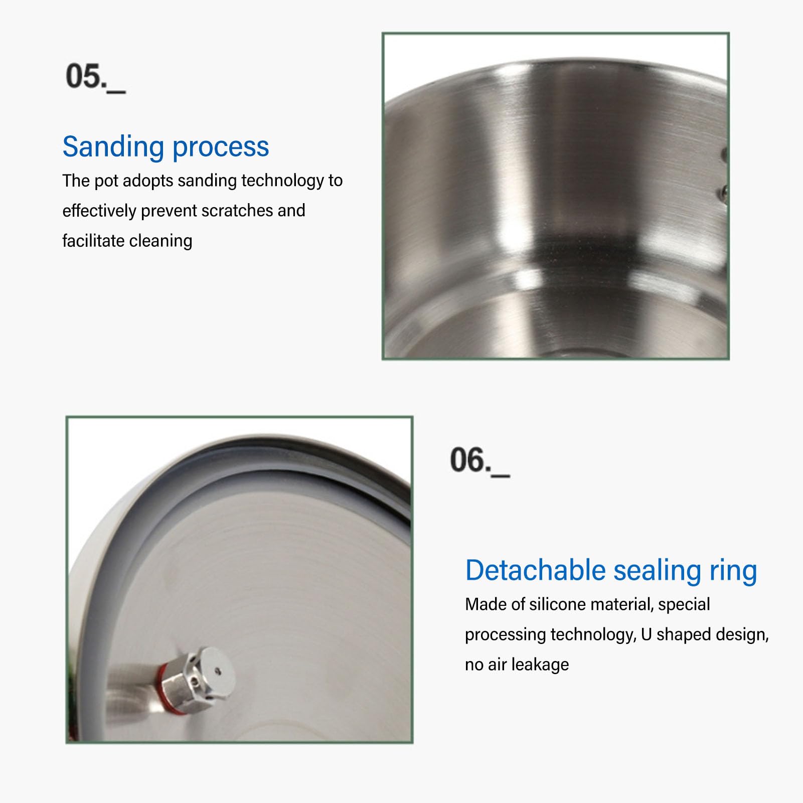 Luqeeg Olla a Presión de Acero Inoxidable de 2 Litros, Cocción Eficiente y Rápida, Multifunción, Compatible con Inducción