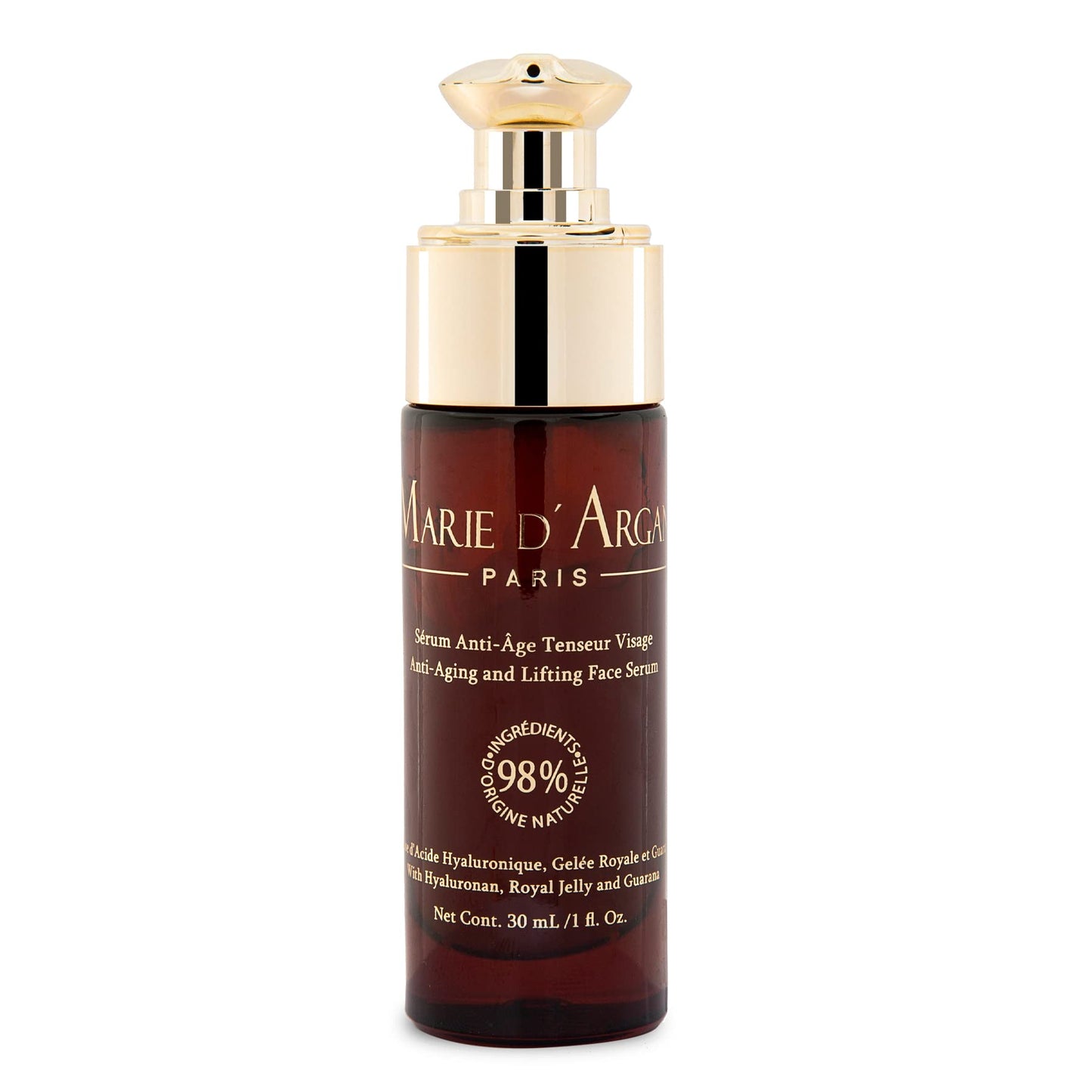Sérum Tensor Antiedad para Rostro Marie d'Argan, con Jalea Real y Ácido Hialurónico, Antiedad, Antiarrugas, Reafirmante, Textura Ligera, Todo Tipo de Piel