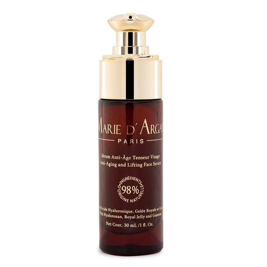 Sérum Tensor Antiedad para Rostro Marie d'Argan, con Jalea Real y Ácido Hialurónico, Antiedad, Antiarrugas, Reafirmante, Textura Ligera, Todo Tipo de Piel