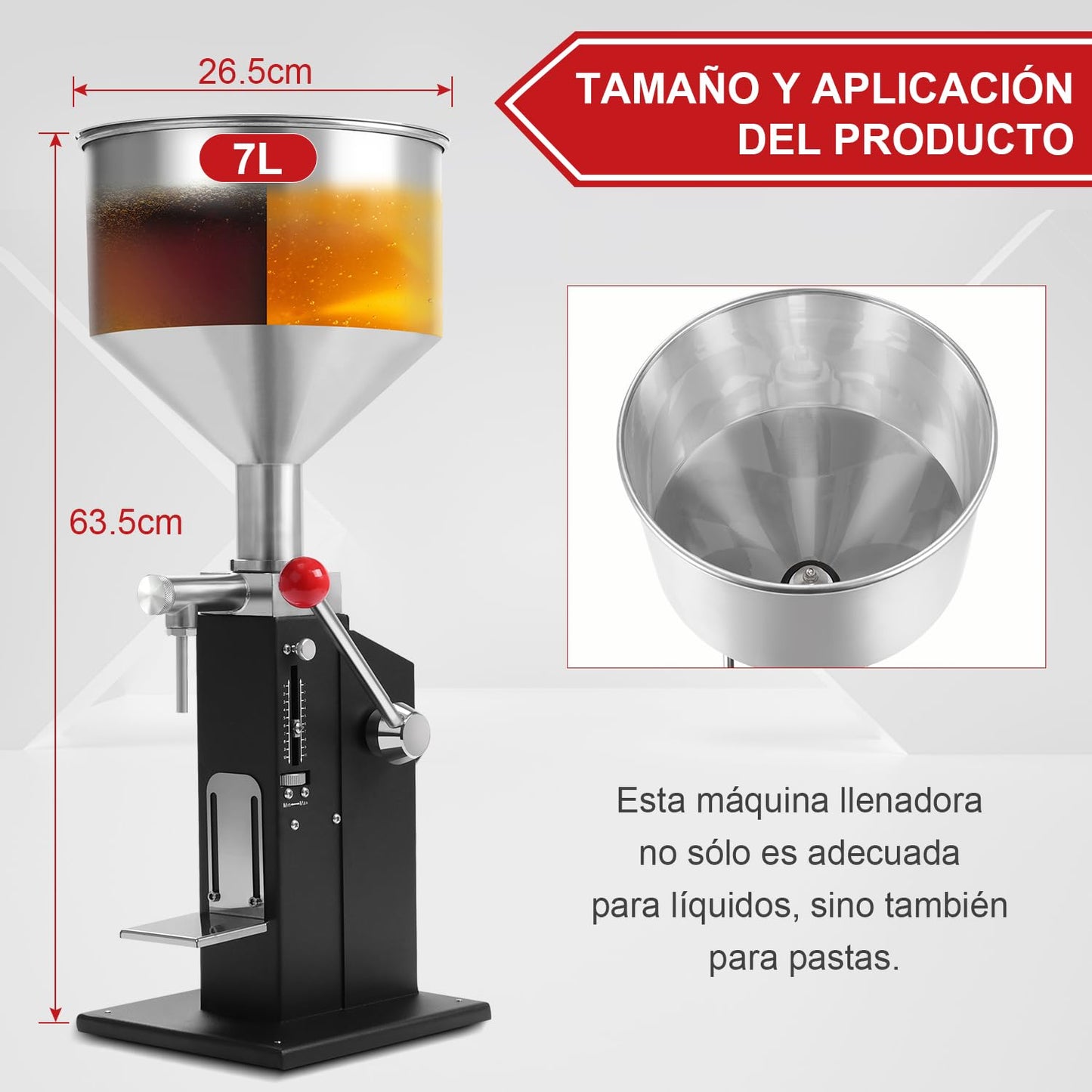 Máquina de Llenado de Líquidos Zerdie Ajustable Manual 5 a 50 ml