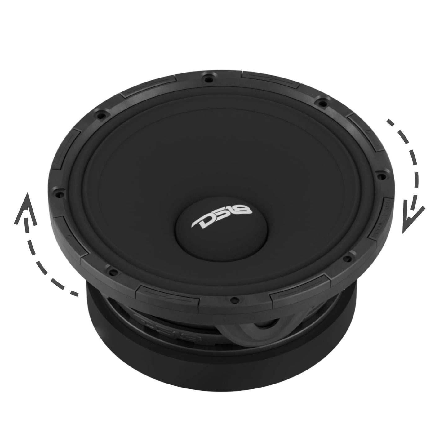 DS18 PROJECT360 Altavoz de sensibilidad alta de altura media de 6.5" - 300W RMS 4 Ohm - Diseño de recone rotativo para reparación rápida