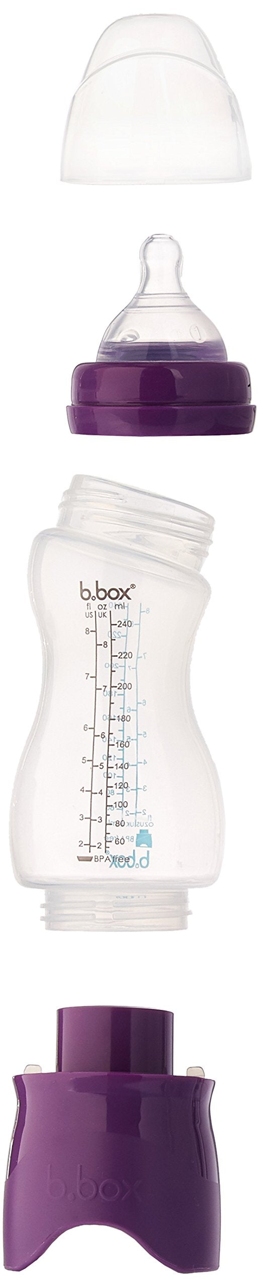 b.box Essential Baby Bottle + Dispenser - Plum Punch - 8 oz